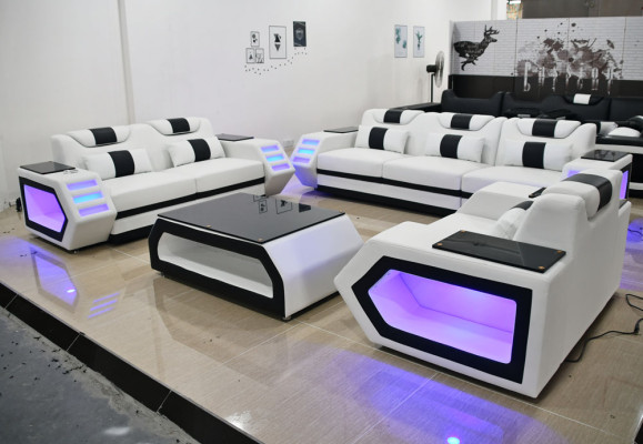 sofas komplekts ar baltu kanapi setu 321 sēdvietu polster eckgarnituren dzīvojamā istabā sofai
