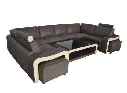 Ādas sofa ar USB dzīvojamās istabas stūra disains moderns dīvāns