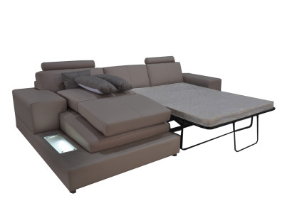 Ādas dīvānu dzīvojamo telpu stūra dizaina modernais L-formas dīvāns