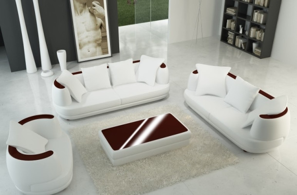 Sofas komplekts Royal Luxus dizaina dīvāns ar polsteriem 3+2+1 ādas dīvāns krēsls beigeA