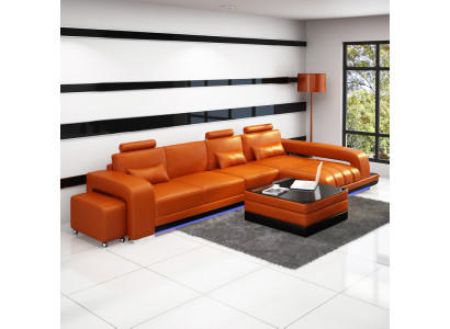 Ādas dīvāns Dīvāns Dzīvojamā istaba Stūra dīvāns Stūra komplekts Moderns dizains Sofa F3017C