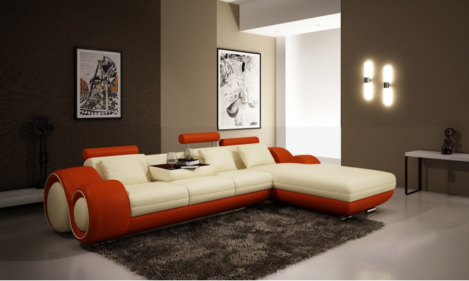 Ādas dīvāns ar USB dzīvojamās istabas stūra dīvāns stūrains komplekts Moderns dizains Sofa A1163E