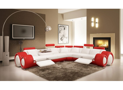 Ādas dīvāns ar USB, dzīvojamo zonu stūra dīvāns stūris moderns dizains sofa A1163