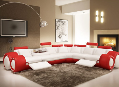 Ādas dīvāns ar USB, dzīvojamo zonu stūra dīvāns stūris moderns dizains sofa A1163
