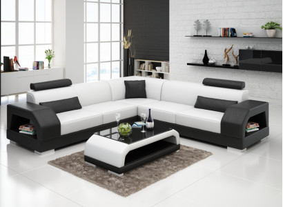 Ādas dīvāns ar USB dzīvojamām zonām stūra dīvāns stūris garnitūra dizains Moderne Sofa G8001B