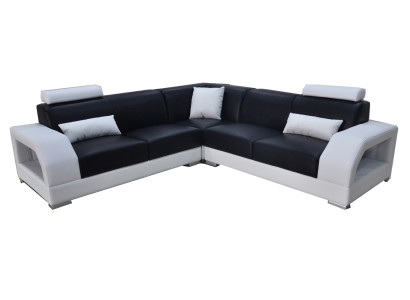 XXL Stūra dīvāns + USB, Ādas dzīvojamās telpas komplekts Moderns dizains Sofa L-formas G8001B.