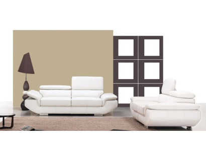 Sofas komplekts ar USB pārklājuma dīvānu sēdekļa ādas komplekts 3+2 vietas Weilrod "Balts"