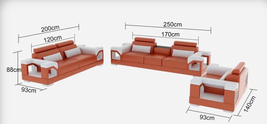 Dzīvojamā istaba ar USB dīvānu komplektu no ādas: dīvāns, fotelis, sofa, luksusa dīvāns 3+2+1.
