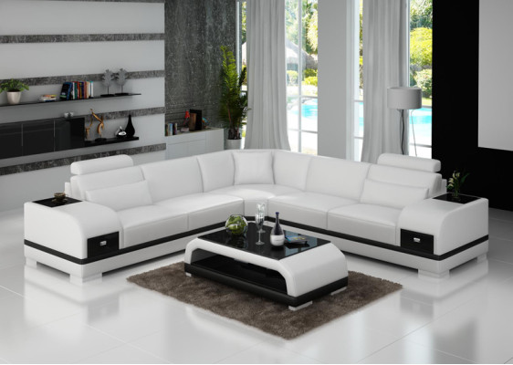 Ādas dīvāns Dīvāns Dzīvojamā istaba Stūra dīvāns Stūra garnitūra Moderns dizains G8013B-Sofa