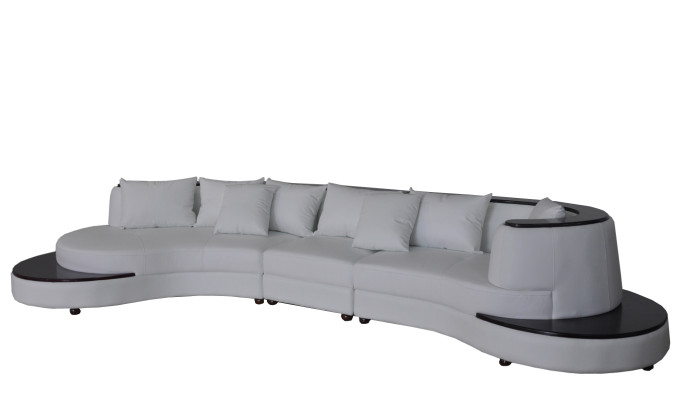 Luksusa stūra ādas komplekts ar XXL lielu dīvānu sofa stūra formā