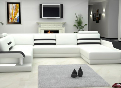 Ādas dīvāns Dīvāns Komoda Pamatne Stūra dīvāns Lielisks komplekts Dzīvojamais stūris Dīvāns ar USB