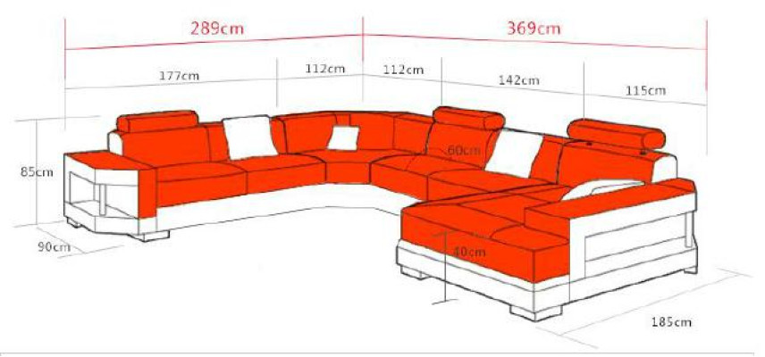 Atklājiet eleganci, modernu un stilīgu U-formas stila stūra dīvānu jūsu dzīvojamajai istabai.