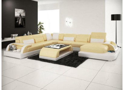 Stūra dīvāns Polster Sofa Stūra komplekts Sofa Modernie dizainera dīvāni U formas ādas +USB