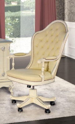 Darba krēsls koksnes ēdšķirnes krēsls Chesterfield itāļu mēbeles balts pagriežams balts jauns