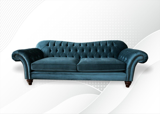 Dīvāns ekskluzīva auduma Chesterfield dīvāni mēbeles lielais 3-vietīgais komplekts