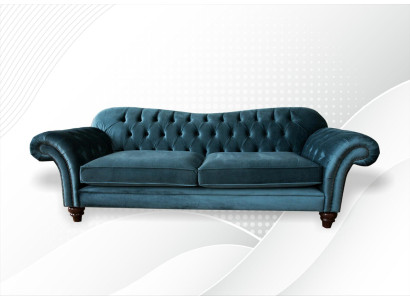 Dīvāns ekskluzīva auduma Chesterfield dīvāni mēbeles lielais 3-vietīgais komplekts