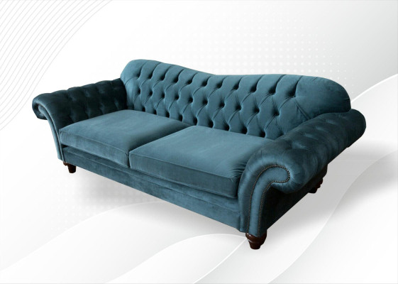 Dīvāns ekskluzīva auduma Chesterfield dīvāni mēbeles lielais 3-vietīgais komplekts
