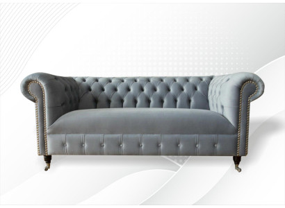 Chesterfield Sofa Dīvāns Pārklājs Audums Āda Tekstils Dīvāni Dekorācijas Komplekts