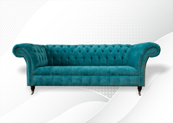 Chesterfield dīvāns Polster Sofas Klasiskais audums Turkšs 3-vietīgais audums