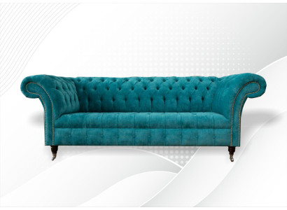Chesterfield dīvāns Polster Sofas Klasiskais audums Turkšs 3-vietīgais audums