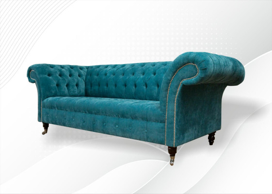 Chesterfield dīvāns Polster Sofas Klasiskais audums Turkšs 3-vietīgais audums