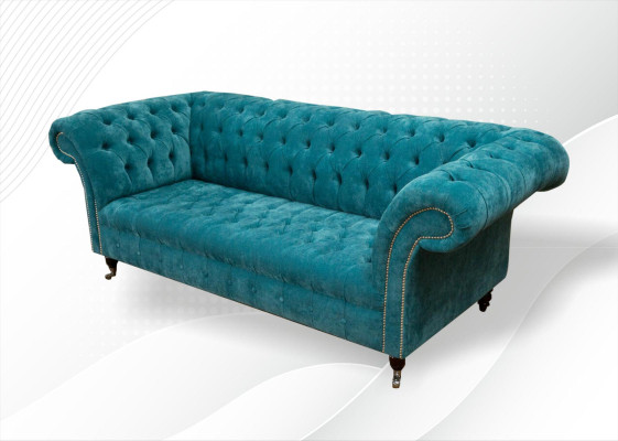 Chesterfield dīvāns Polster Sofas Klasiskais audums Turkšs 3-vietīgais audums