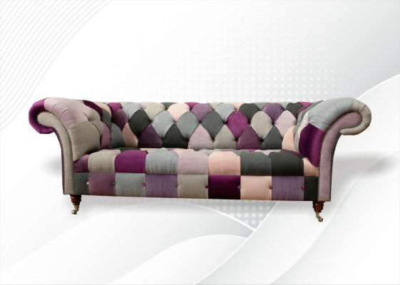 Chesterfield 3 sēdvietu dizainera mēbeles Jaunas modernas dizaina tekstila dzīvojamā istabas dīvāns