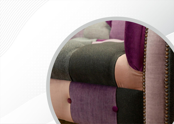 Chesterfield 3 sēdvietu dizainera mēbeles Jaunas modernas dizaina tekstila dzīvojamā istabas dīvāns