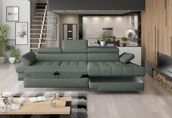 Stūra dīvāns dīvāns dīvāna pārklājuma mītne tekstila stūra dīvāns Zaļš L forma dīvāni