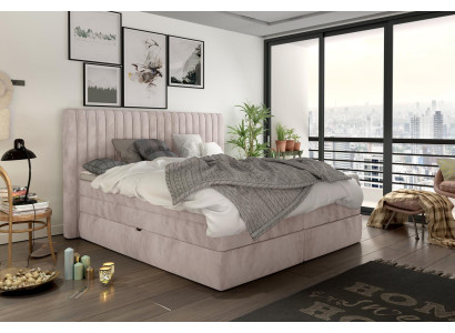 Boxspring gulta 180x200cm divvietīgs viesnīcas gultas auduma guļamistaba gulta polsterē no jauna