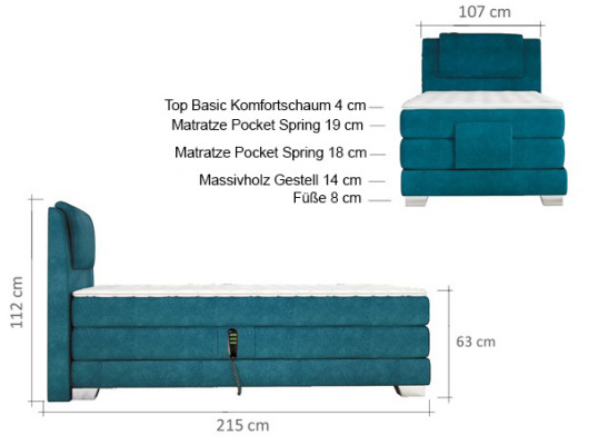 KARSTUMIEGA GULTA DIZAINS GULTAS VERČS SPIRĀLES GAISMAĪVADŽAS GULTA 100 x 200 cm ELEKTRISKI