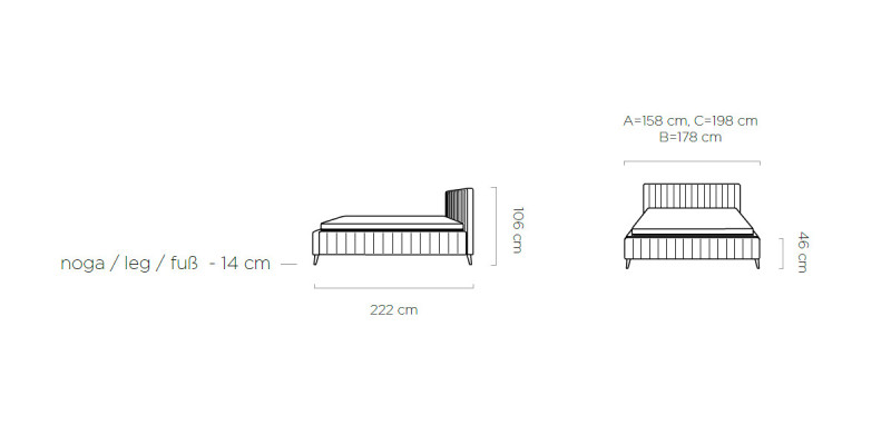 Gultas tekstila viesnīcas luksusa polsterēts gultas dizains gulta guļamistabai 180x200.