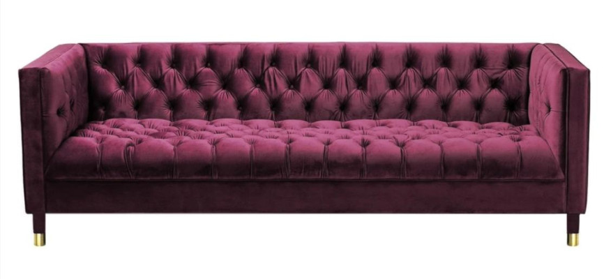 Burgundas trīsvietīgā auduma dzīvojamā istaba dizains dīvāns ar polsterējumu Chesterfield moduļa sofa jauna