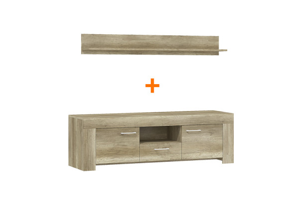 Regāls + RTV skapis Sideboard televīzijai SRTV155+P155 Televīzijas siena