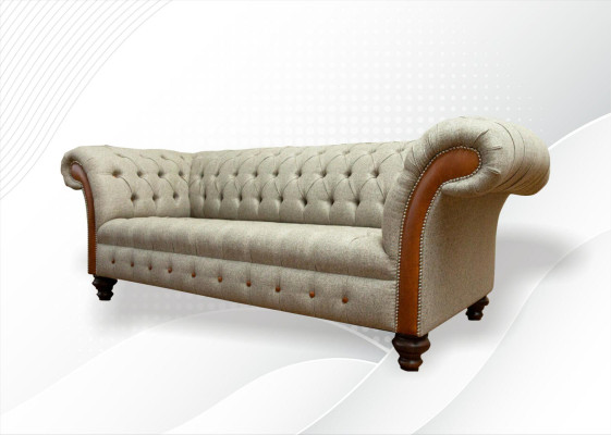 Chesterfield 3 sēdvietu dīvāns Beige dzīvojamās istabas dizaina dīvāni Polster Sofa Sojas Tekstils