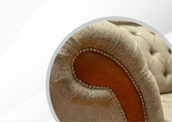 Chesterfield 3 sēdvietu dīvāns Beige dzīvojamās istabas dizaina dīvāni Polster Sofa Sojas Tekstils