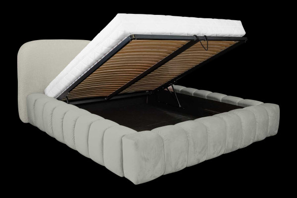 Luksusa gulta rāmis 180x200 cm Pelēka krāsa Galvaskauss Gultas guļamistaba Mēbeles