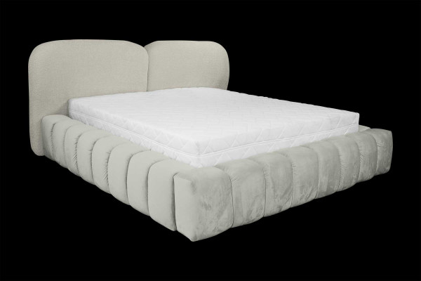 Luksusa gulta rāmis 180x200 cm Pelēka krāsa Galvaskauss Gultas guļamistaba Mēbeles