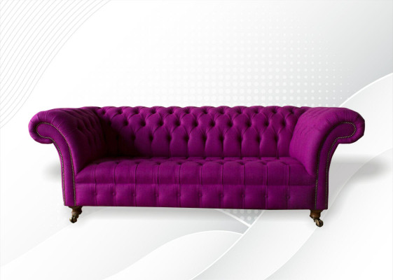 Chesterfield 3-vietīgais krēsls Lila auduma dizaina dīvāns Polster Sofas Neu Kreative Sofa