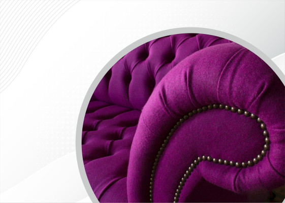 Chesterfield 3-vietīgais krēsls Lila auduma dizaina dīvāns Polster Sofas Neu Kreative Sofa