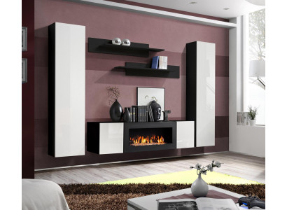 Dzīvojamā istabas mēbeles komplektā siena Skapis Sienas plaukts Luksusa iekārtas