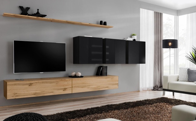 Dizaina dzīvojamās istabas mēbeles brūnā krāsā Sidebārds TV statīvs Sienas skapis Dzīvojamā istaba Mēbeles komplekts