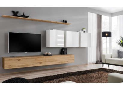 Pilnīgs komplekts dzīvojamai sienai moderns TV stends sideboard iekārtojums dizains sienas plaukts