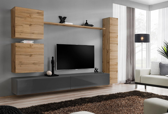 Iekārtas dizainera Braun 3x sienas skapis koka mēbeļu luksusa komplekts TV statīvs