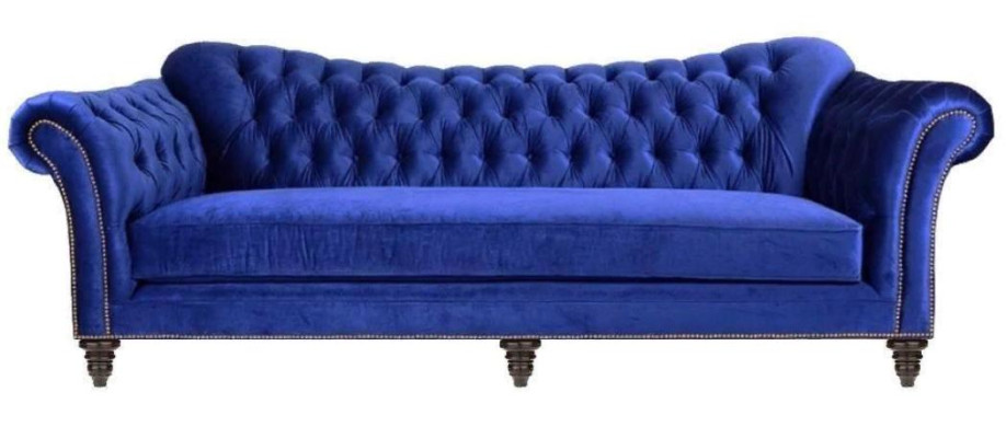 Zila Chesterfield dzīvo istaba Moderns Dizains dīvāni Kanapēja Dizainera Mēbeles Audums