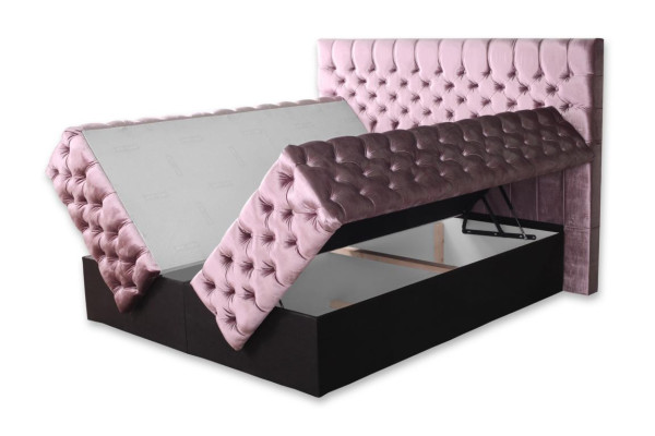 Chesterfield rozā divguļamā istabas mēbeļu dizains eleganta tekstila polsterēšana.