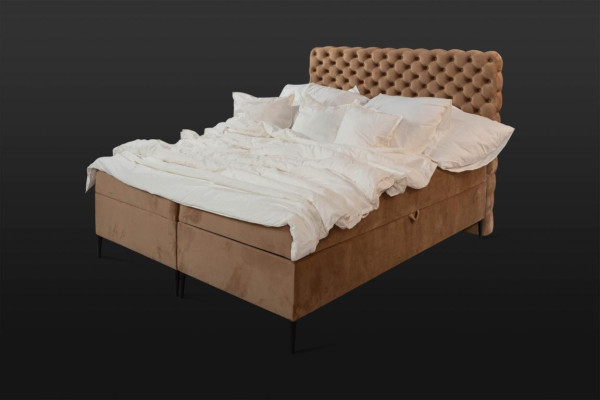Brūna Krāsnas divguļamā gulta Luxury Boxspring gulta guļamistabas gultas