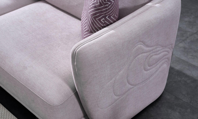 Sofas komplekts Lieliska dzīvojamo platību rozā auduma mūsdienīga iekārta 7. gab.