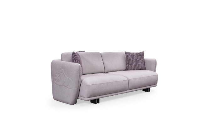 Trijvietu dīvāns Canape Sofa 3 Sēdvietas Pelēka Audums Auduma dīvāns Mīkstais dīvāns Dizains