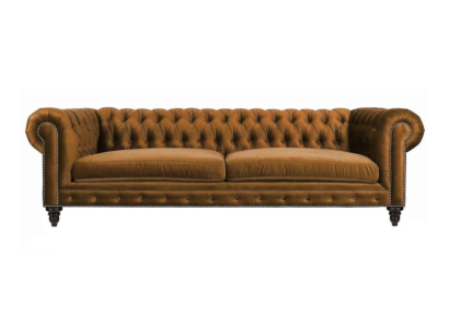 Chesterfield divvietīgais dīvāns Radoši mēbeles Tekstila audums Oranža Jauns Dzīvojamā Istaba Moderns